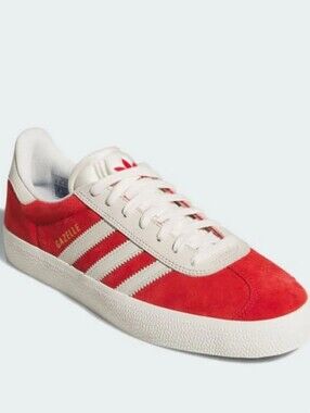Adidas Gazelle Scarlet Chalk White Sneakers, Men's Size 7.5